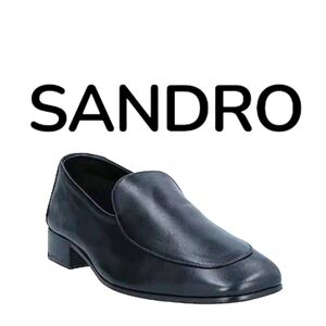 Sandro Mens Classic Black Leather Loafers, Brand New In Box, Size 45 (12)